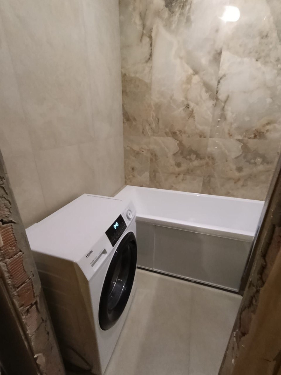 Ванная комната (ул. Королева д. 20). Ремонт санузла, туалета, ванной под ключ в Казани. Укладка плитки