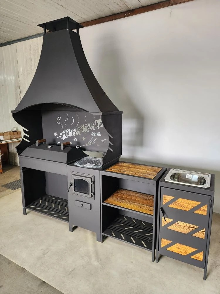 «Джета с вытяжным зонтом и функцией смокер. Купить / заказать мангал для дома в Краснодаре от производителя «Дарбин»