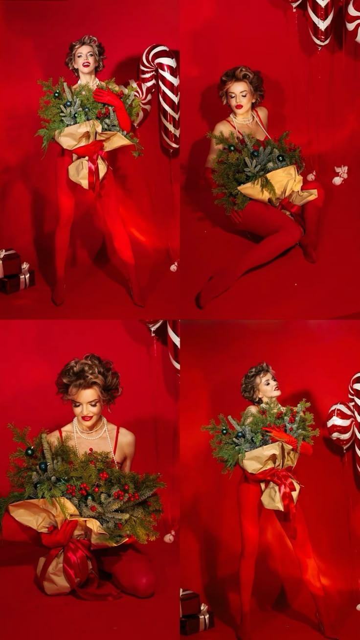 Идеи для новогодней фотосессии в студии на цветном фотофоне. Портретный, свадебный, репортажный фотограф во Владивостоке Юлиана Джули Фокс