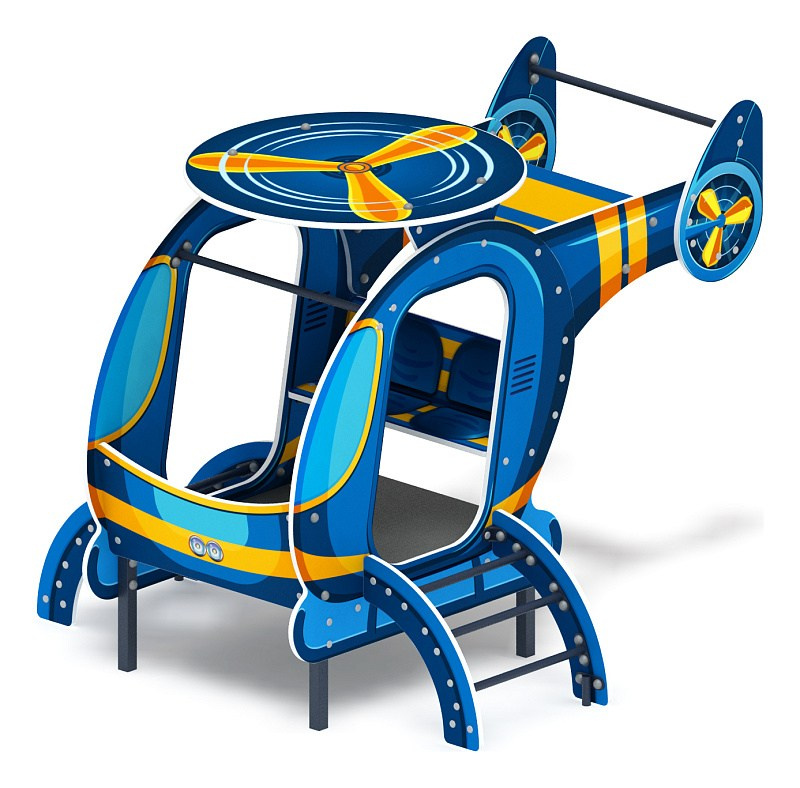 Вертолет (синий) - Беседка - МФ 10.03.04-01 Габариты (ШхДхВ): 2000x1760x1500 Зона безопасности, мм: 5000х4760