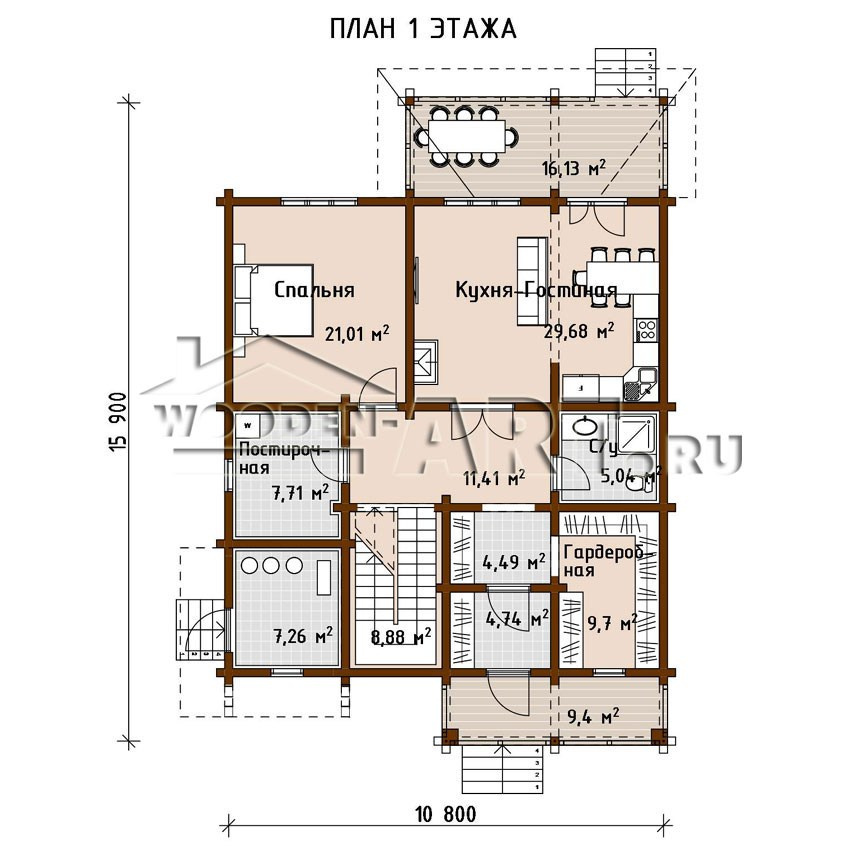 «Ватутинки» 277 кв. м. Проекты деревянных домов