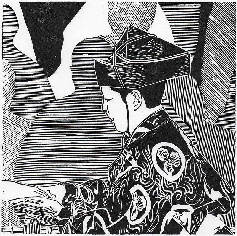 Серия линогравюр Grand Sumo Highlights  по мотивам турниров сумо. Авторская линогравюра, ручная печать на бумаге Ватман Гознак. 大相撲