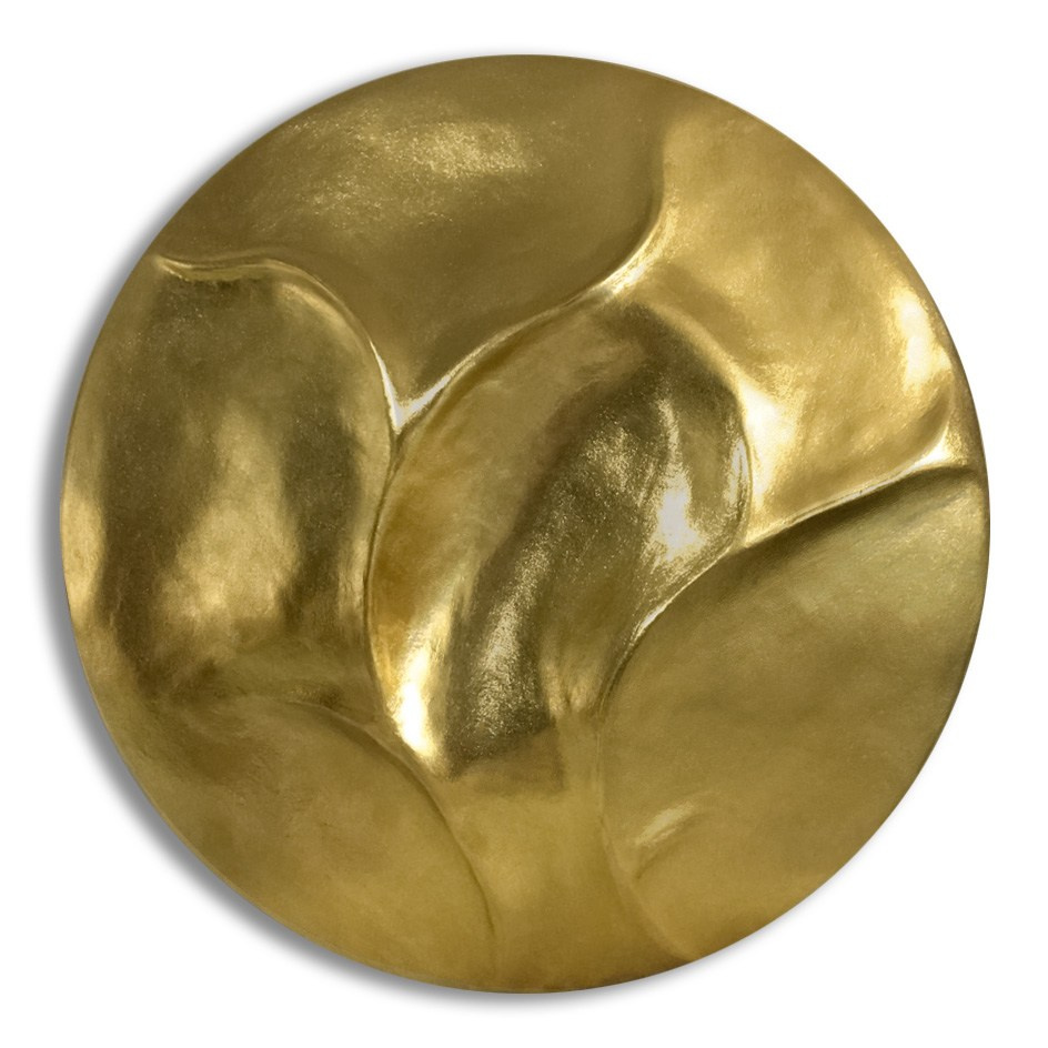 круглое золотое панно