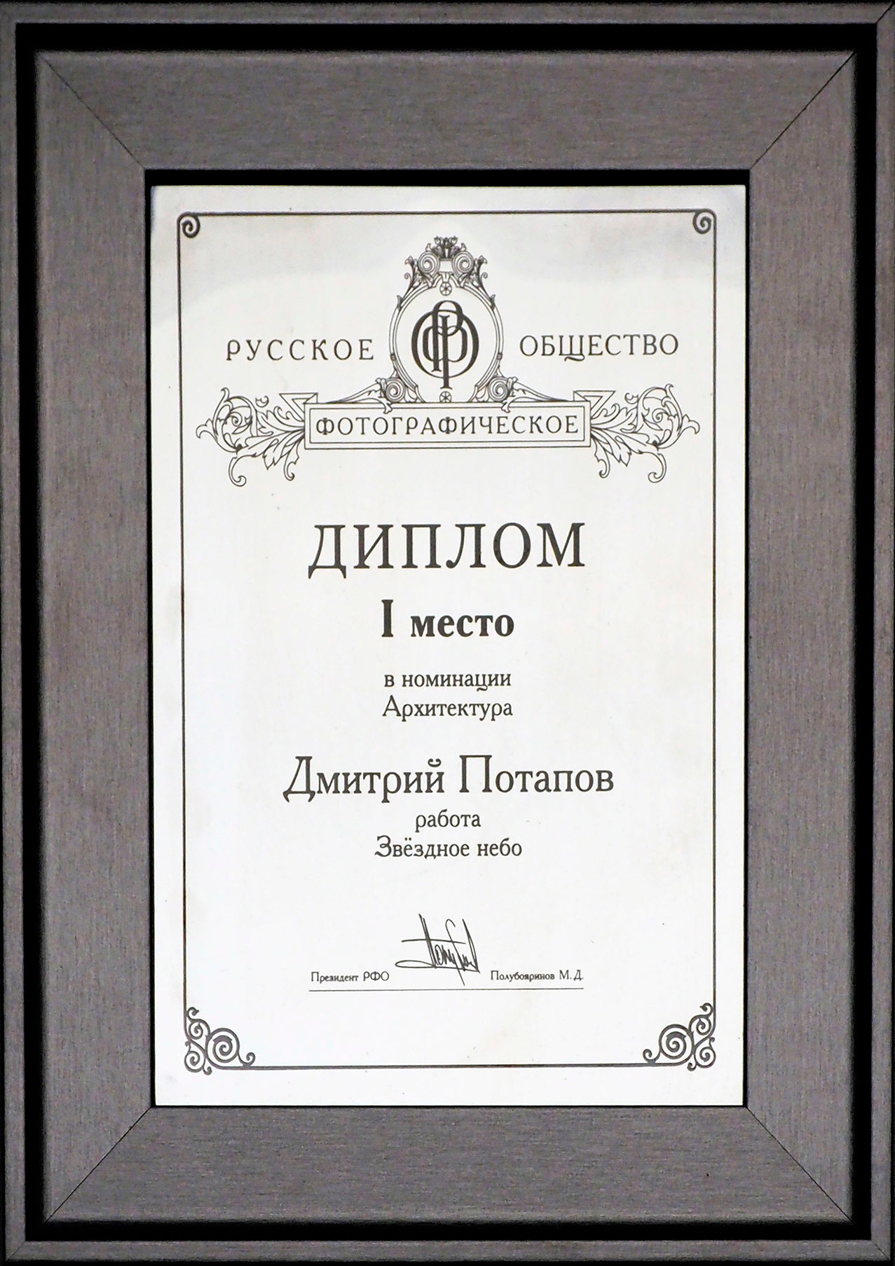 Награды. Московский фотограф Дмитрий Потапов