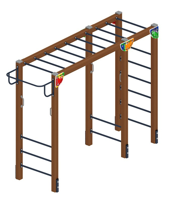 Спортивная серия (Граффити) СК 2.01.12-01 Габариты (ШхДхВ): 3500х1060х2500 Зона безопасности, мм: 7170х4060 Возрастные ограничения 5-12 лет