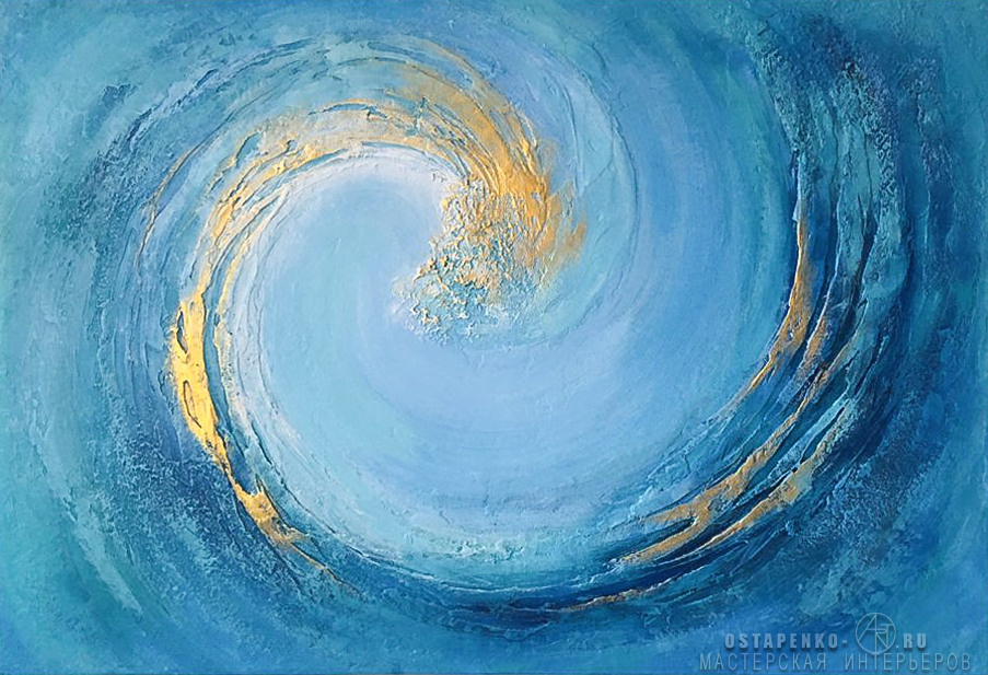 Ocean, Acrylic painting on Panel, Size 120x80 cm (unframed), 130х90 cm , ready to hang.