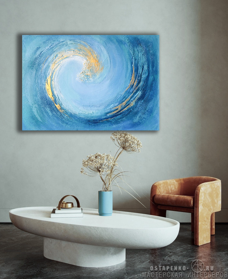 Ocean, Acrylic painting on Panel, Size 120x80 cm (unframed), ready to hang.