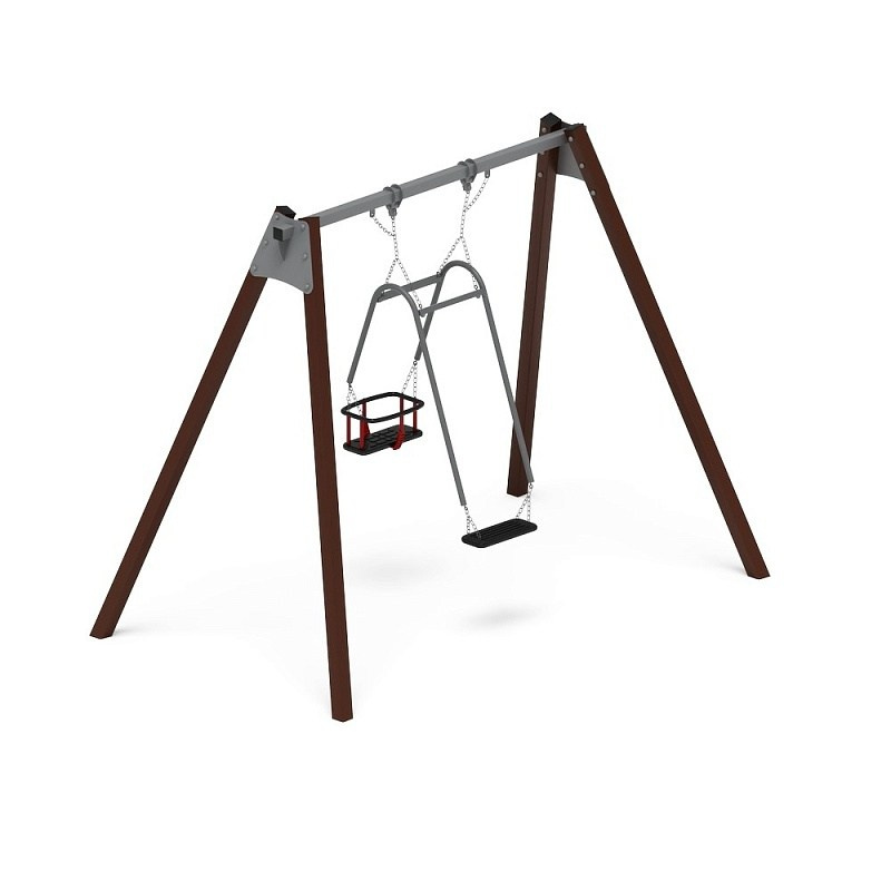 Качели мама и малыш Семья - ИО 11.М.07.01-03 Габариты (ШхДхВ): 1870x3100x2400 Зона безопасности, мм: 3100х7700 Возрастные ограничения от 3 лет, весом не более 70 кг