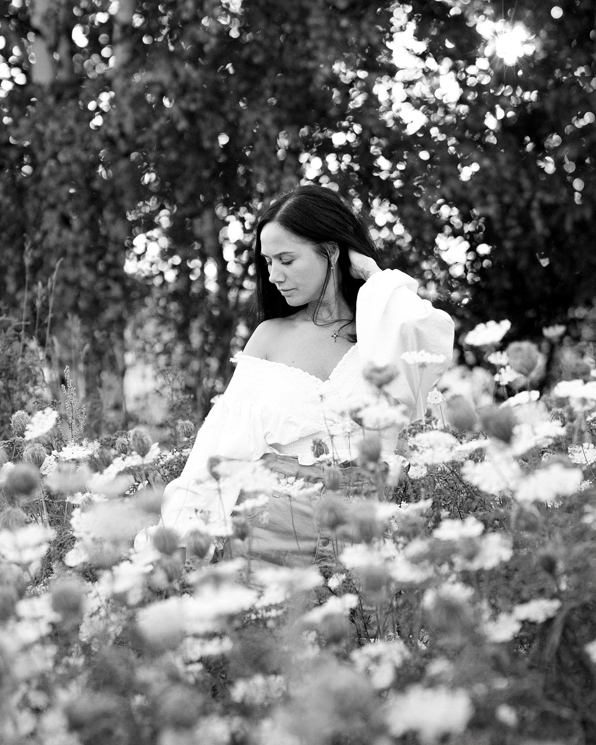 Фото с полевыми цветами. Портретный фотограф Екатерина Лысенко, Москва