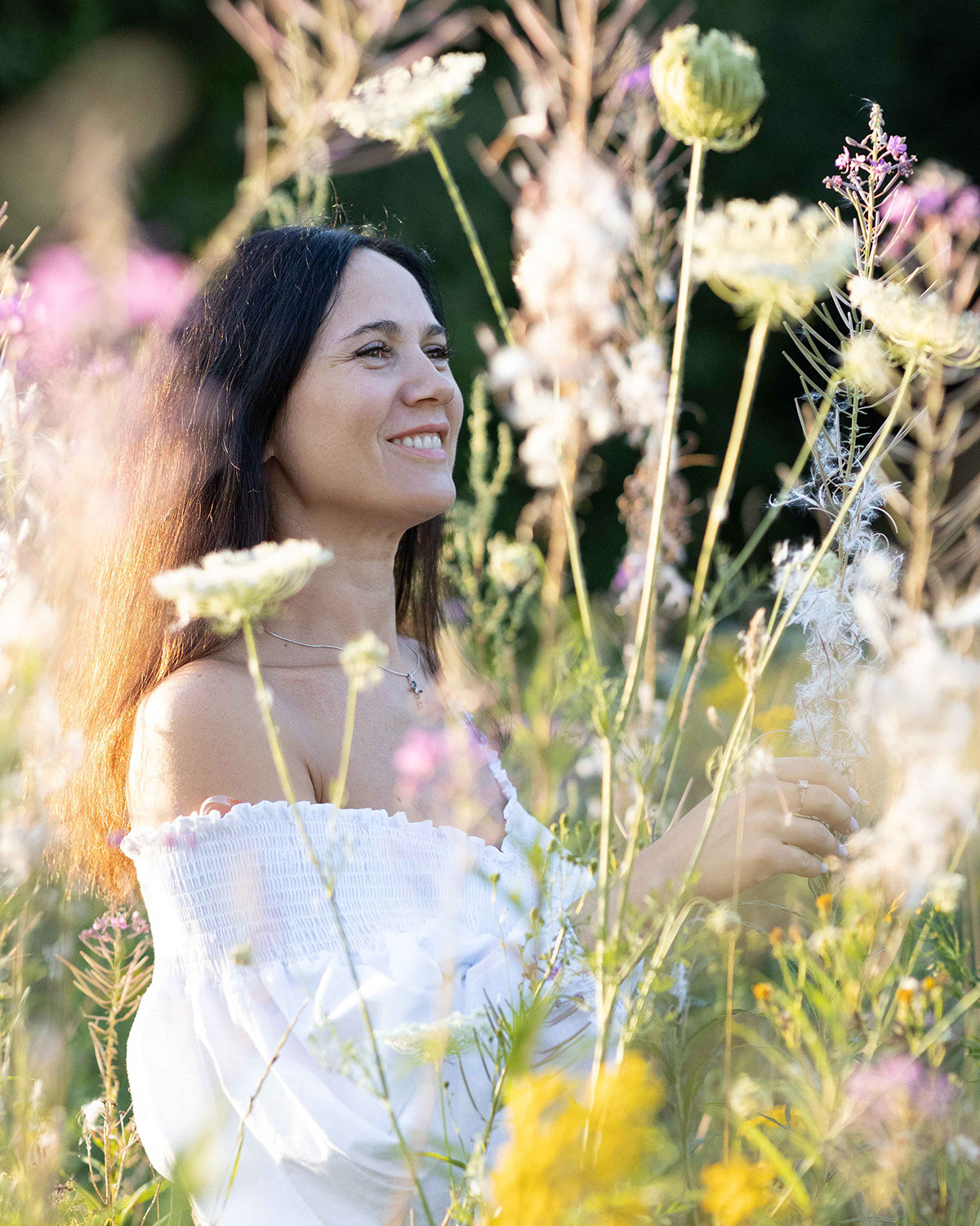 Фото с полевыми цветами. Портретный фотограф Екатерина Лысенко, Москва