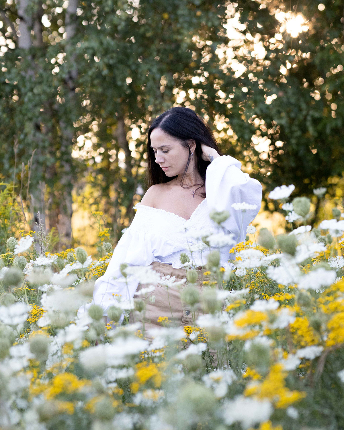 Фото с полевыми цветами. Портретный фотограф Екатерина Лысенко, Москва