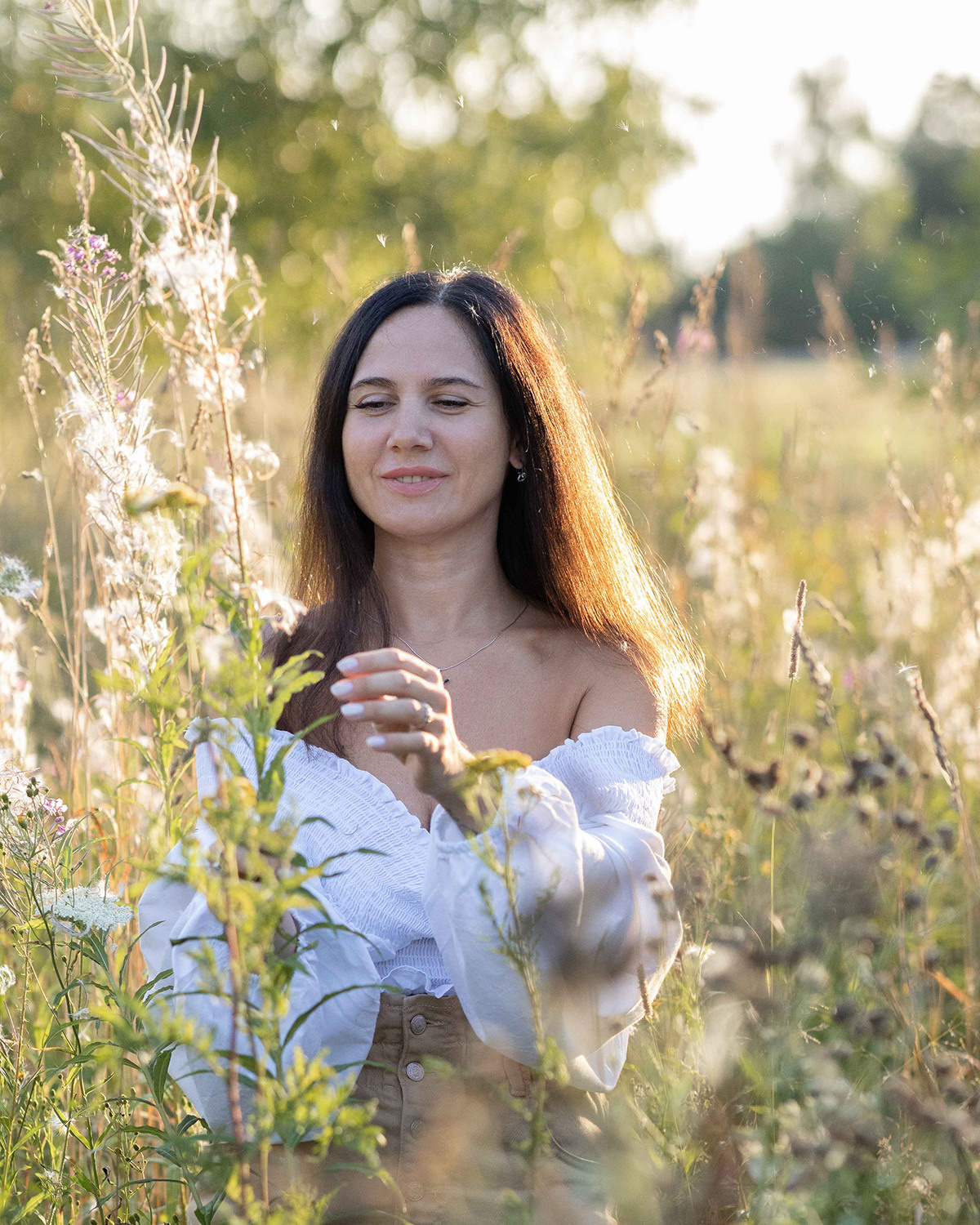 Фото с полевыми цветами. Портретный фотограф Екатерина Лысенко, Москва