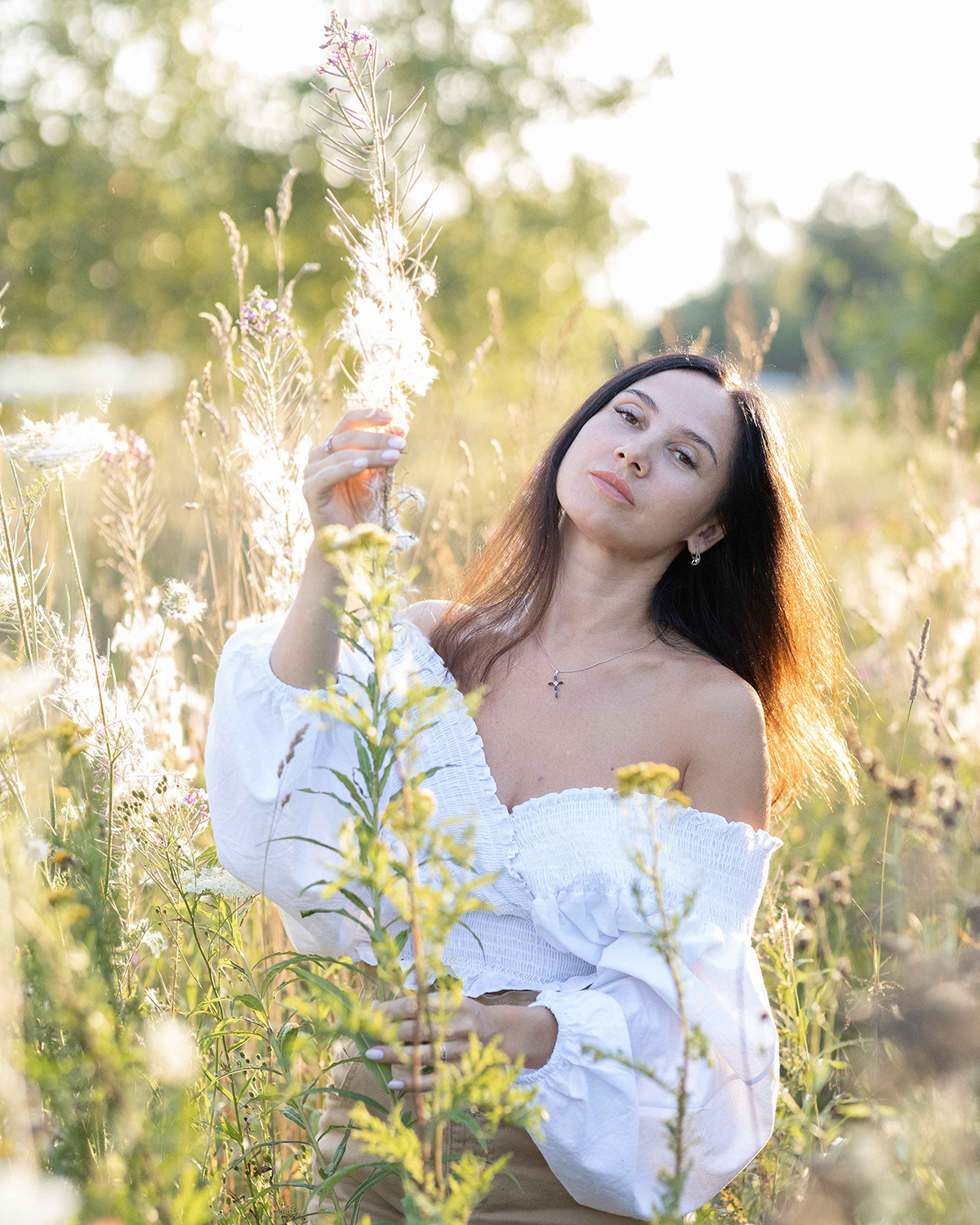 Фото с полевыми цветами. Портретный фотограф Екатерина Лысенко, Москва