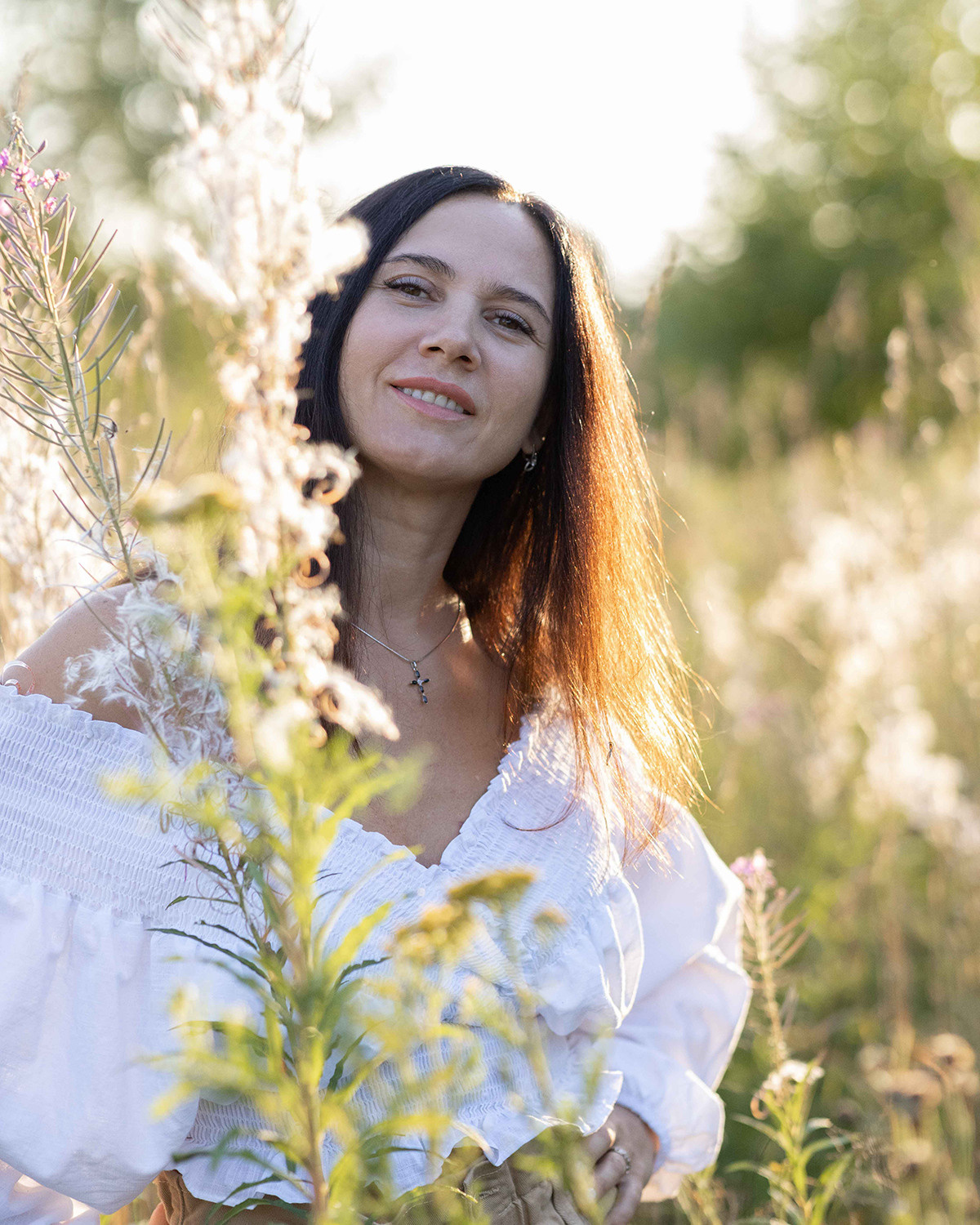 Фото с полевыми цветами. Портретный фотограф Екатерина Лысенко, Москва