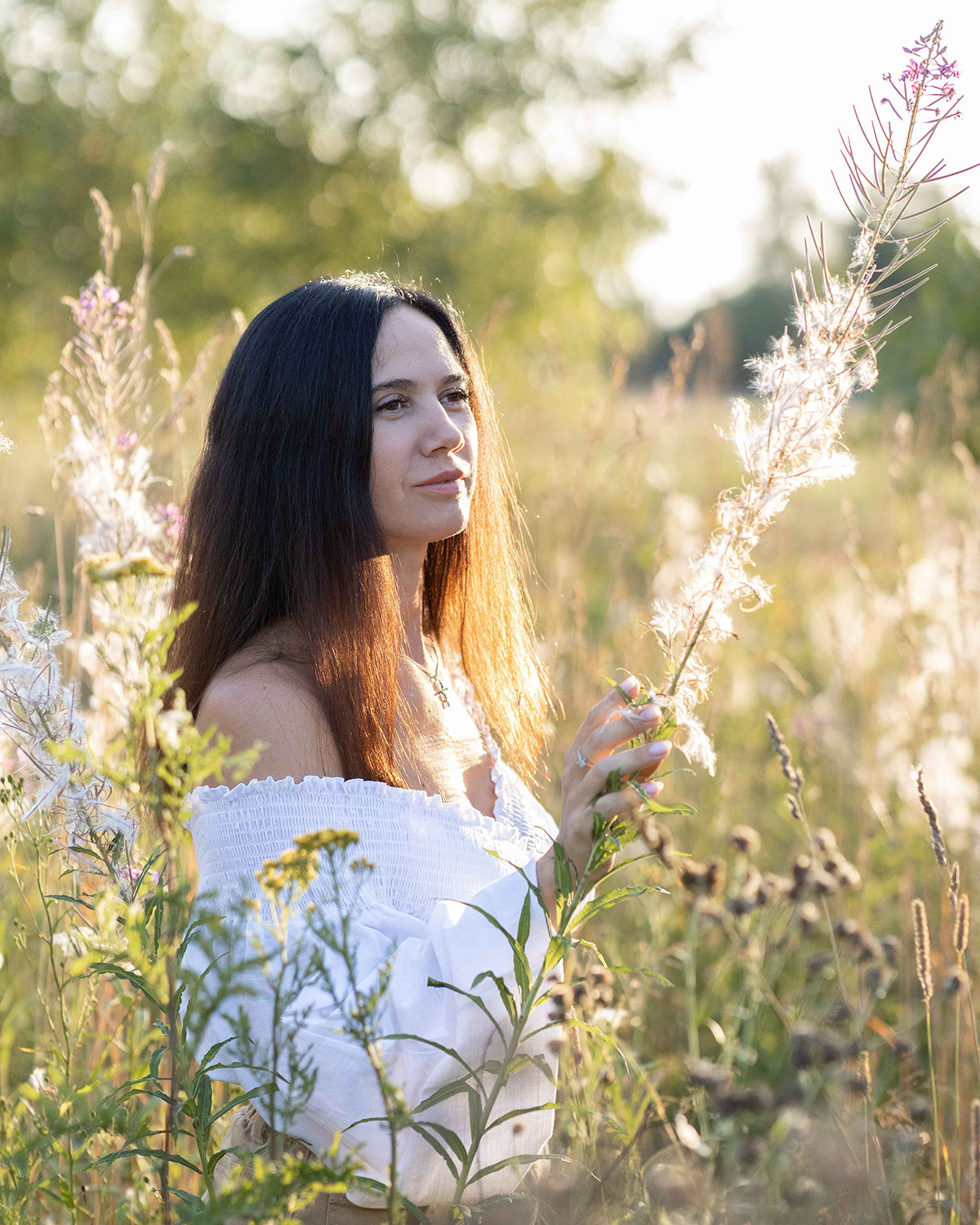 Фото с полевыми цветами. Портретный фотограф Екатерина Лысенко, Москва