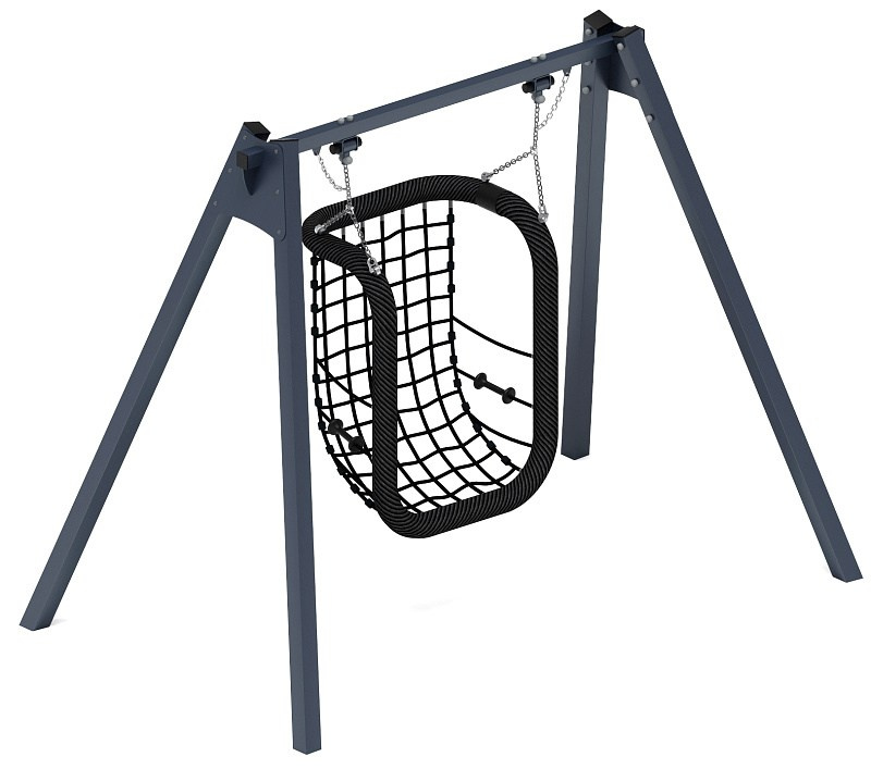 Качели М1 (графит) - ИО 11.М.08.01 Габариты (ШхДхВ): 2830х1765х2250 Зона безопасности, мм: 2850х7000 Возрастные ограничения от 3 лет, весом не более 70 кг