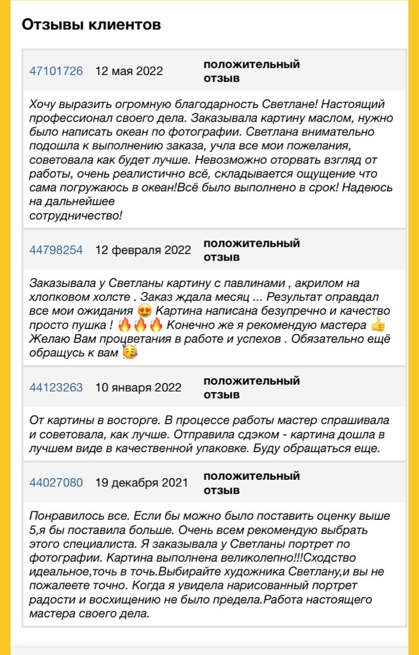 Отзывы. Художник Светлана Михайличенко. Картины ручной работы в наличии и под заказ