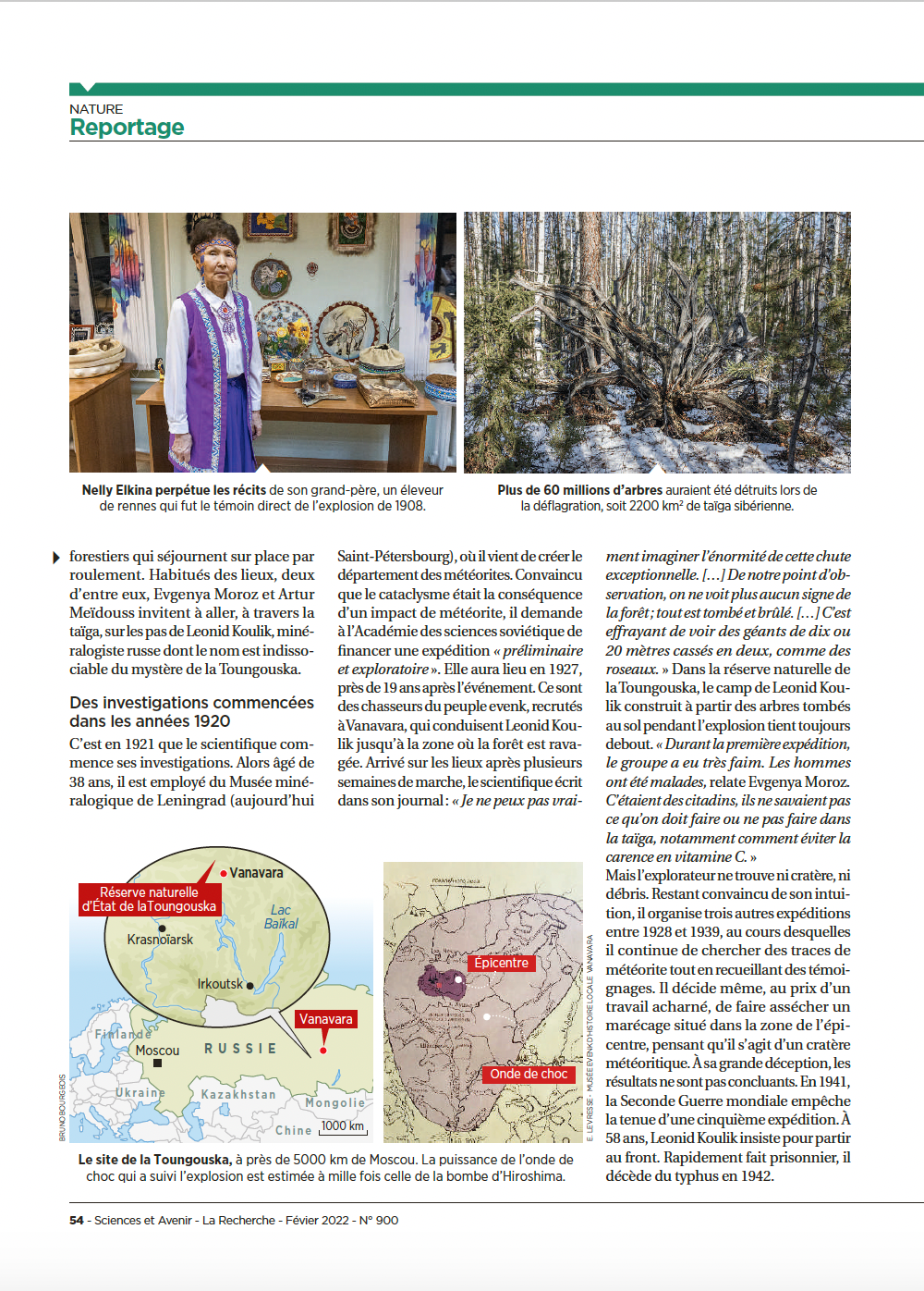 The Tunguska phenomenon for Sciences Et Avenir. Yulia Nevskaya, documentary photographer and photojournalist