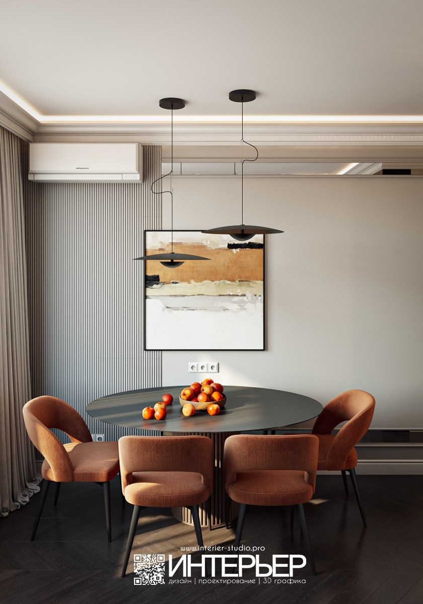 Дизайн-проект квартиры 45 кв. м в ЖК «Курортный» г. Пятигорск, КМВ. Дизайн интерьера, 3D визуализация и 3D моделирование. Создание проектов и чертежей. КМВ: Кисловодск, Пятигорск, Ессентуки и удаленно