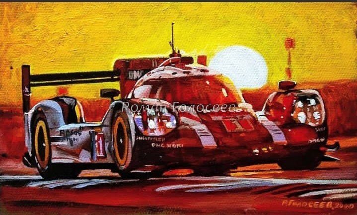 "Марк Уэббер, Porsche 919, Hybrid 2016", 12х20, холст с картон, масло, 12.09.2020