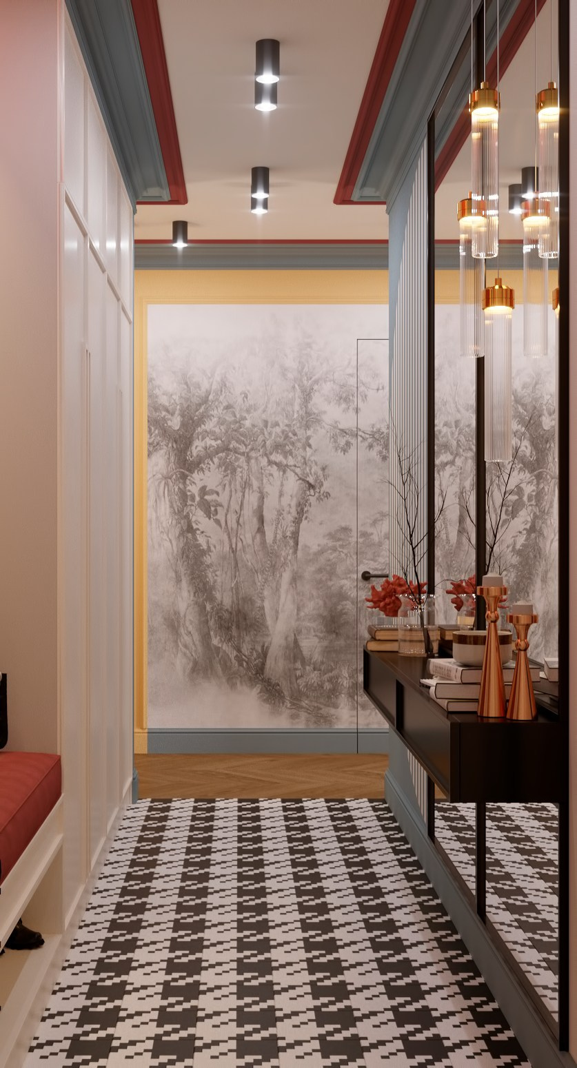 Яркая квартира для большой семьи в Москве. 2021 год. Дизайнер интерьера Троилова Арина