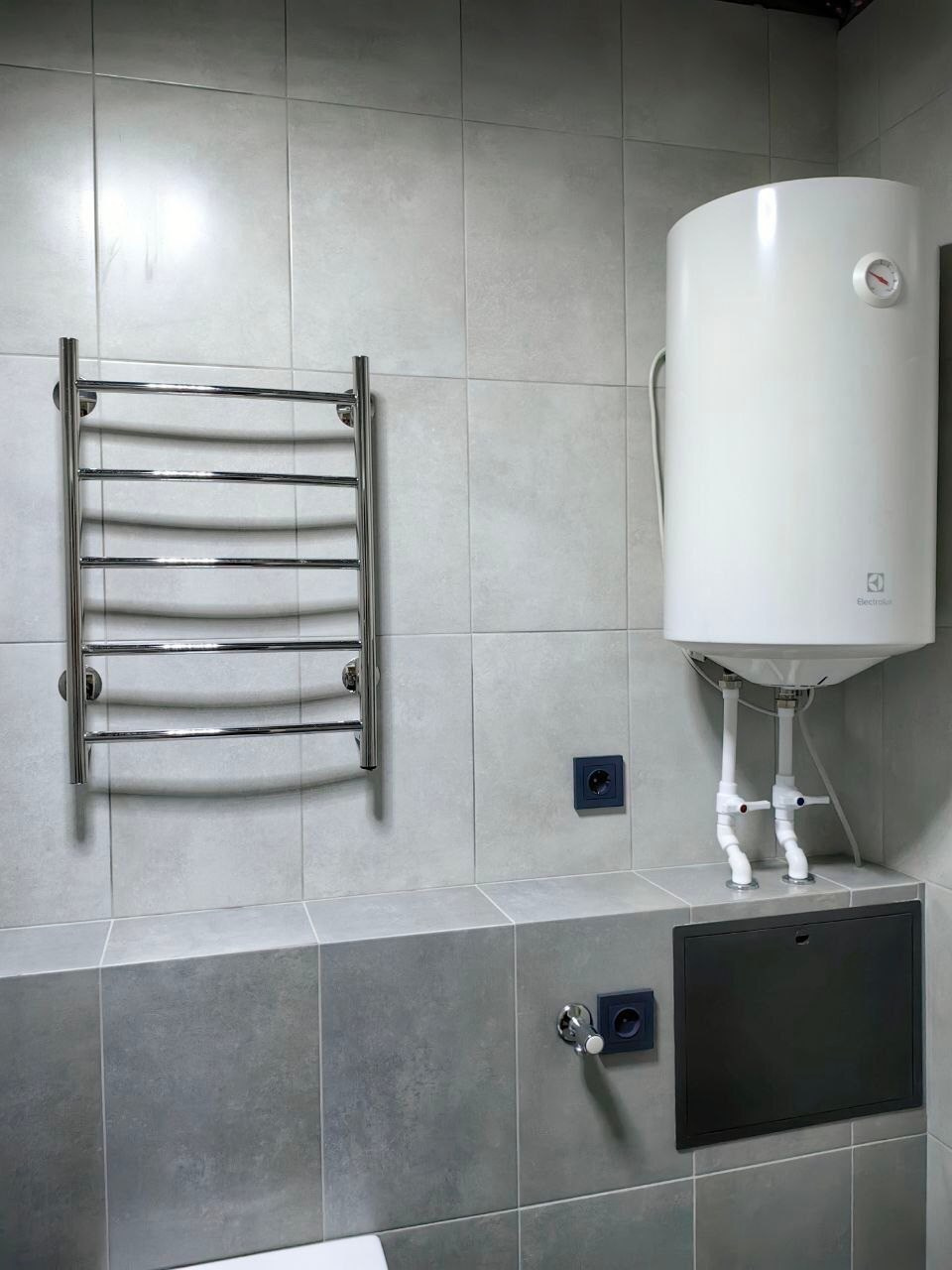 Ванная комната (ул. Сибгата Хакима д. 40). Ремонт санузла, туалета, ванной под ключ в Казани. Укладка плитки