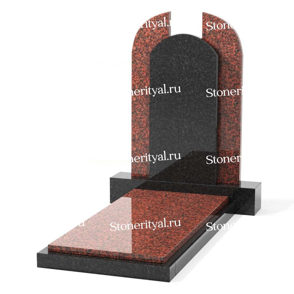 Комбинированные памятники на одного. Изготовление и установка памятников в Москве и МО