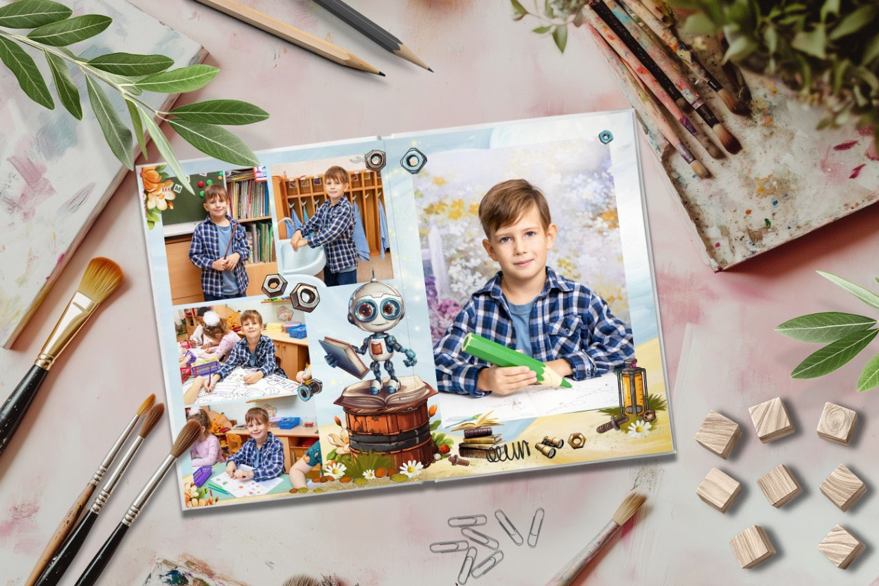 Дизайн Роботы. Выпускной альбом для детского сада. Medlori fotobook Выпускные альбомы в Липецке Лариса Медведева