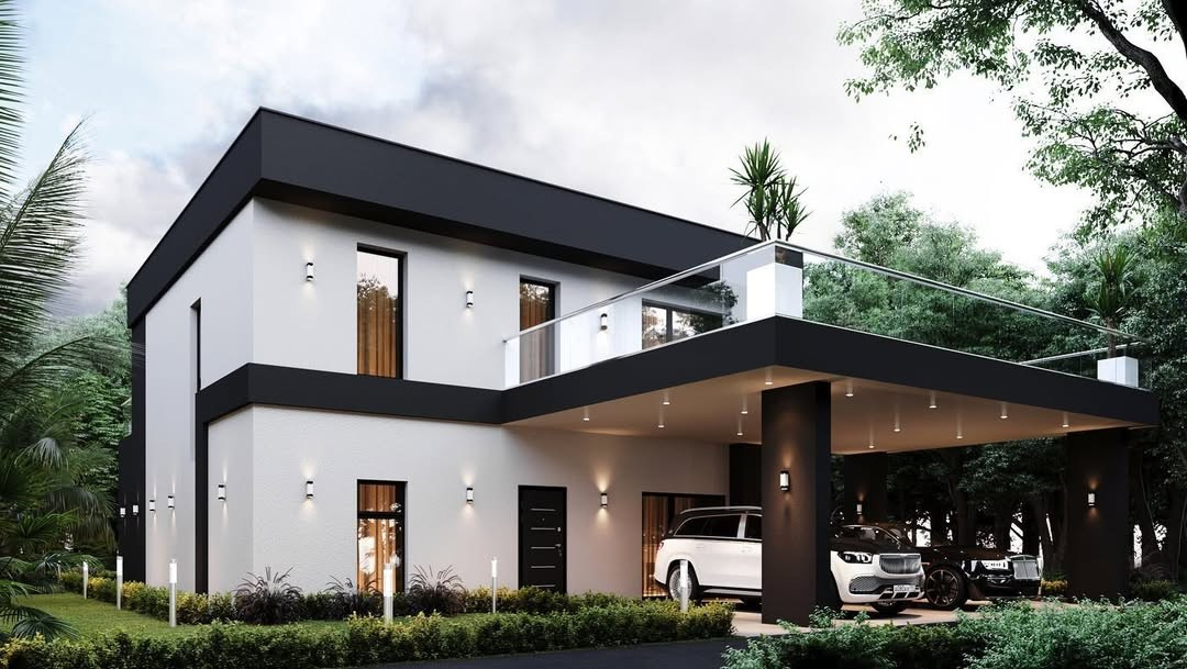 Энергосберегающий, функциональный и эстетичный дом в стиле Hi-tech. Дом на небольшом и угловом участке. Архитектор Вера Каракезиди