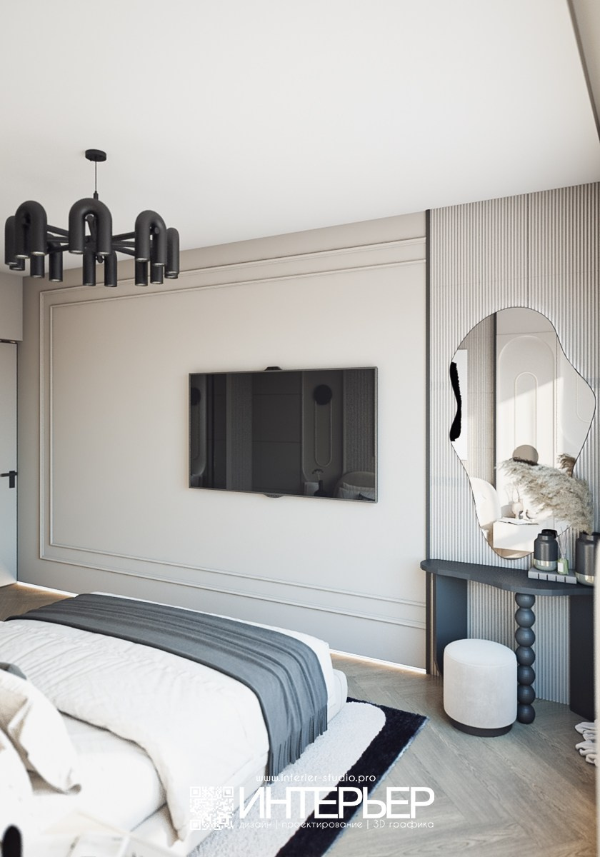 Михаил. Спальня 1. ЖК Печорин. Дизайн интерьера, 3D визуализация и 3D моделирование. Создание проектов и чертежей. КМВ: Кисловодск, Пятигорск, Ессентуки и удаленно