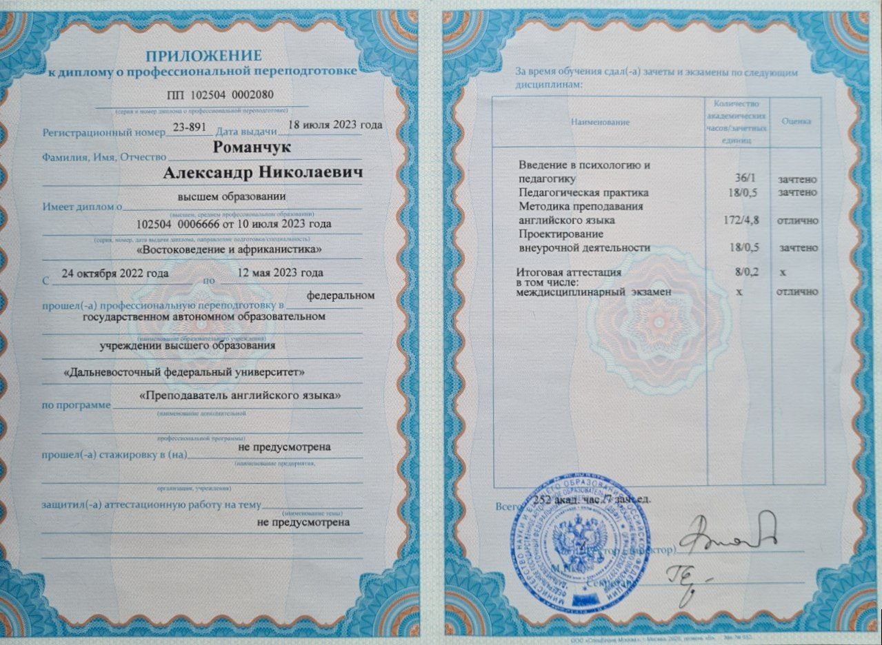 Александр Николаевич — Частный Преподаватель