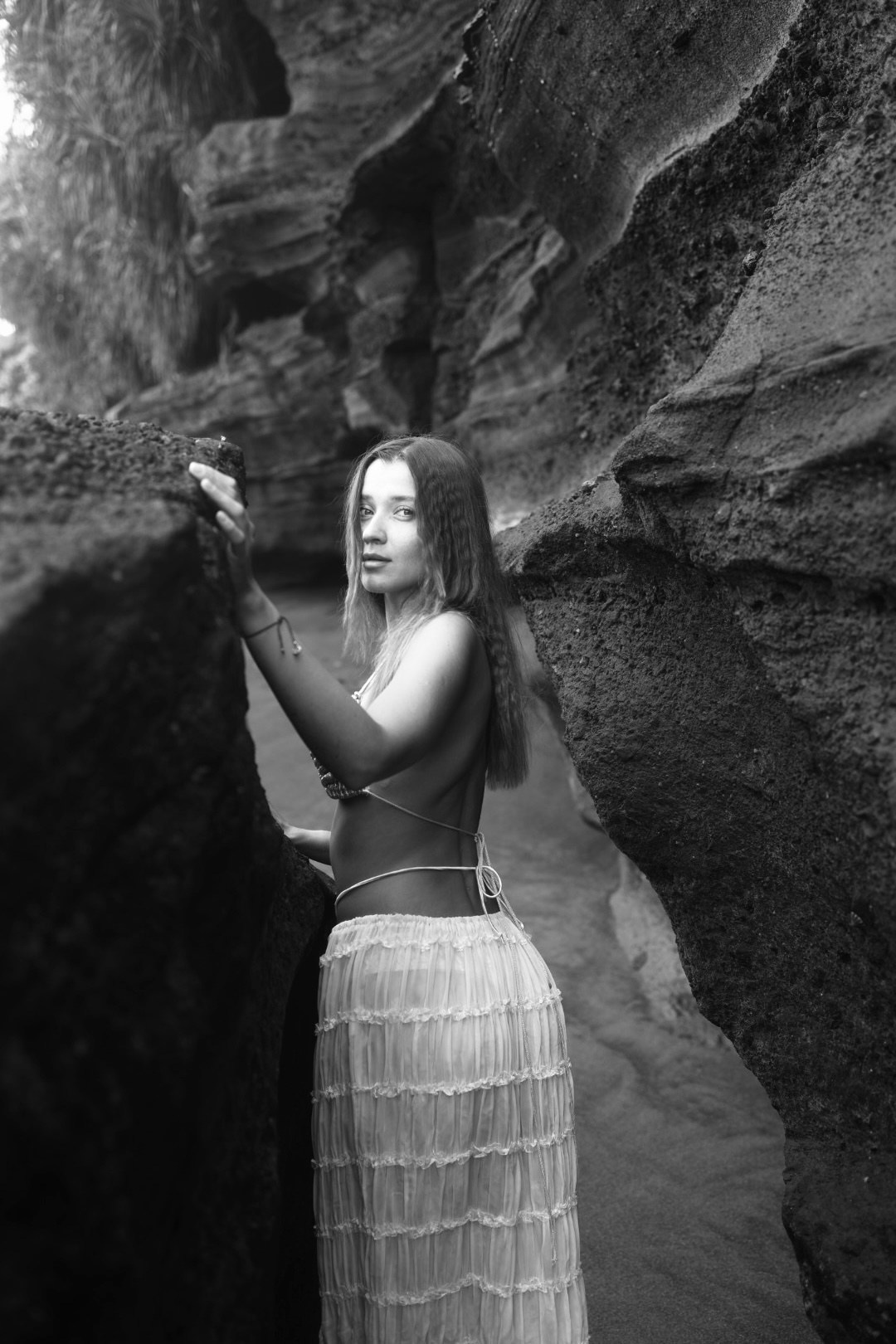 Polina black sands. Portrait photographer based in Bali. Photoshoot in Bali