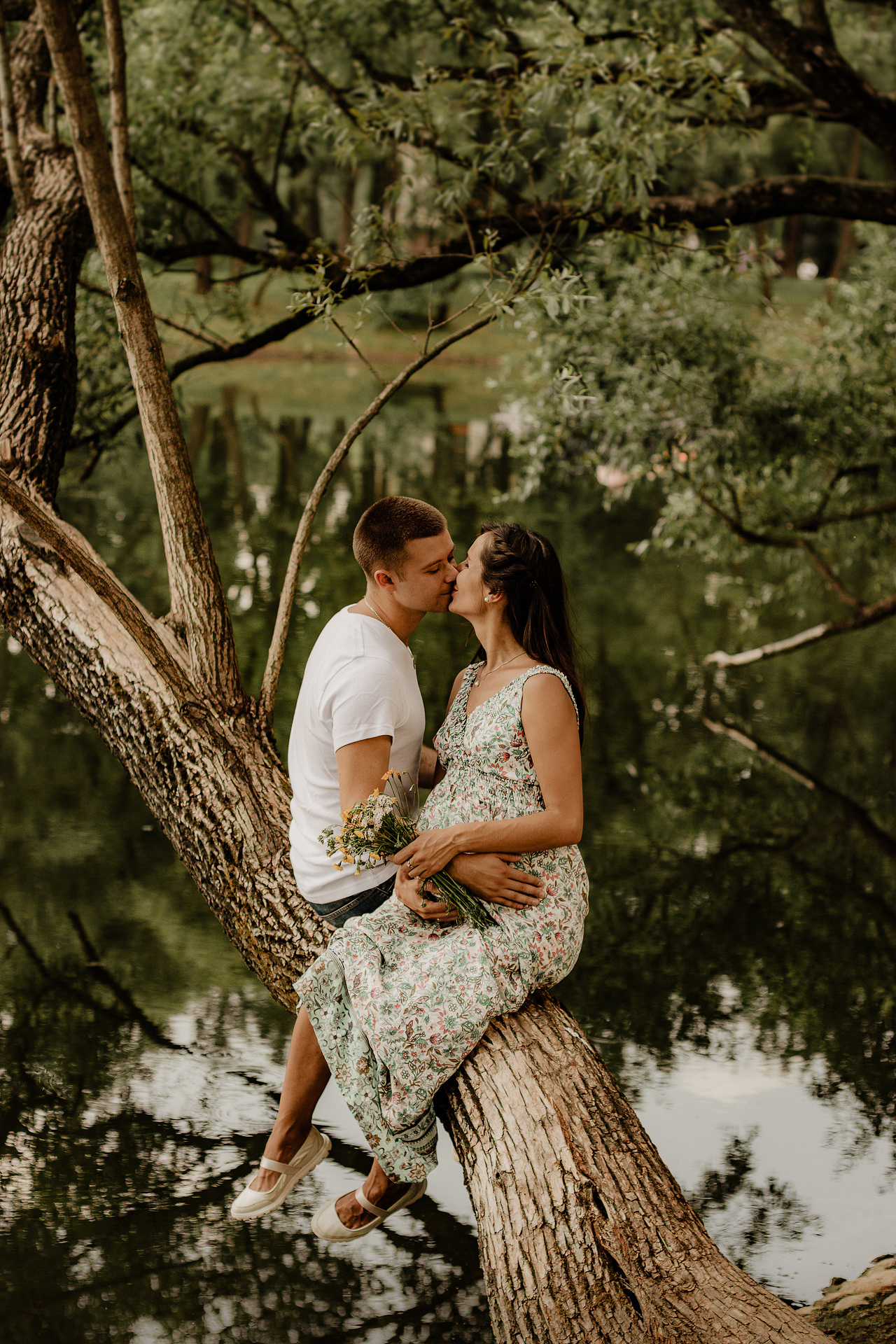 Студийная фотосессия с мужем в ожидании чуда