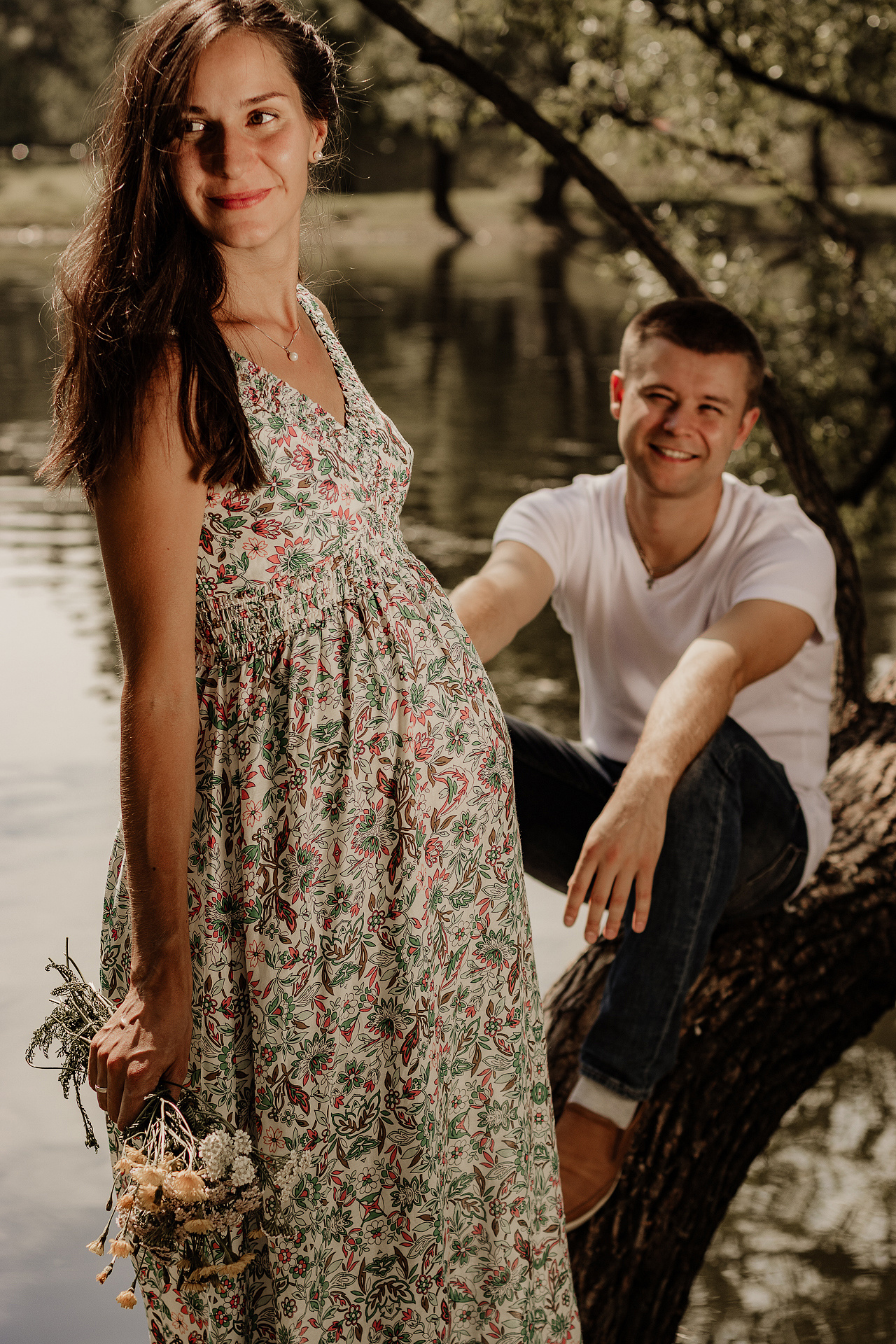 Студийная фотосессия с мужем в ожидании чуда