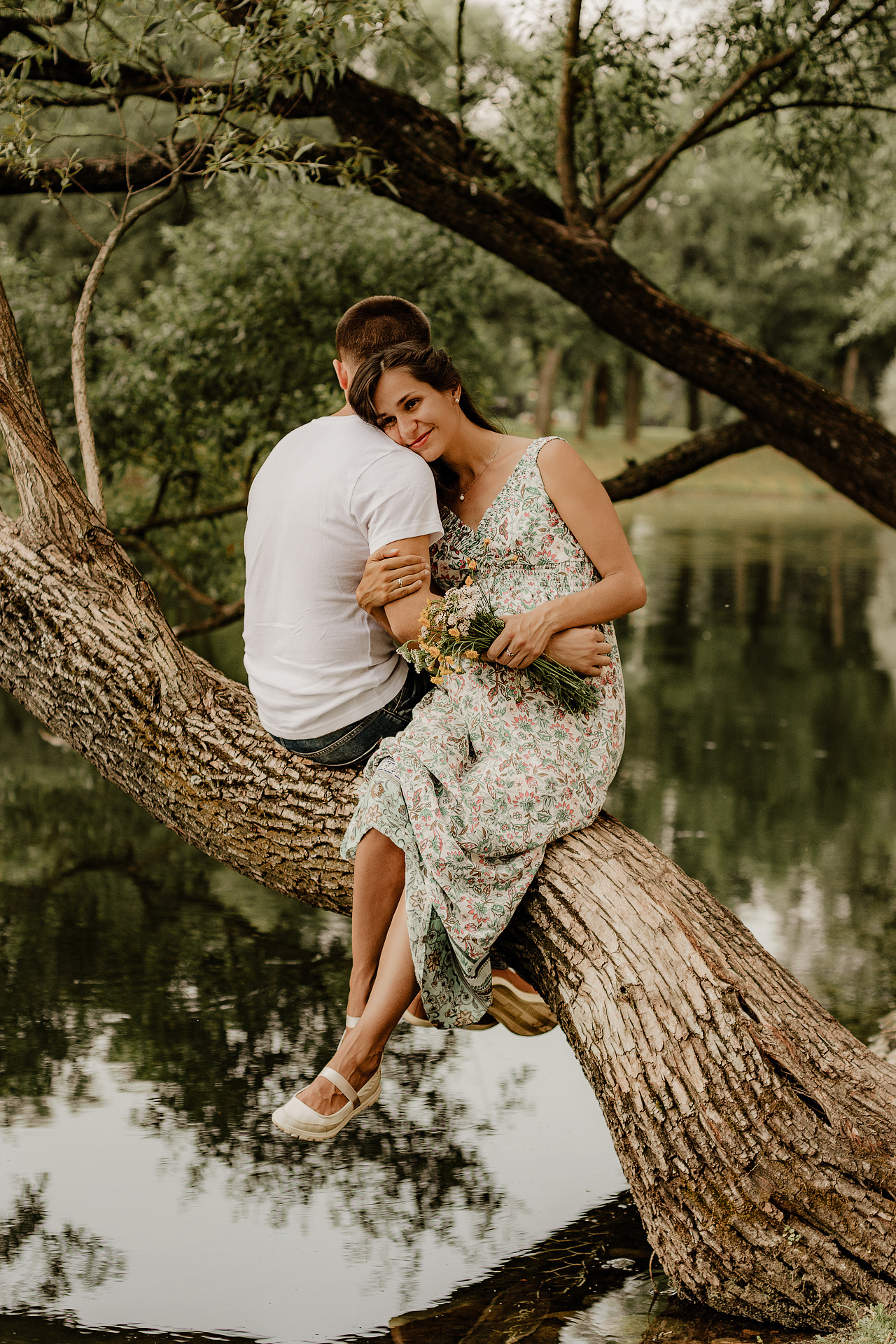 Студийная фотосессия с мужем в ожидании чуда