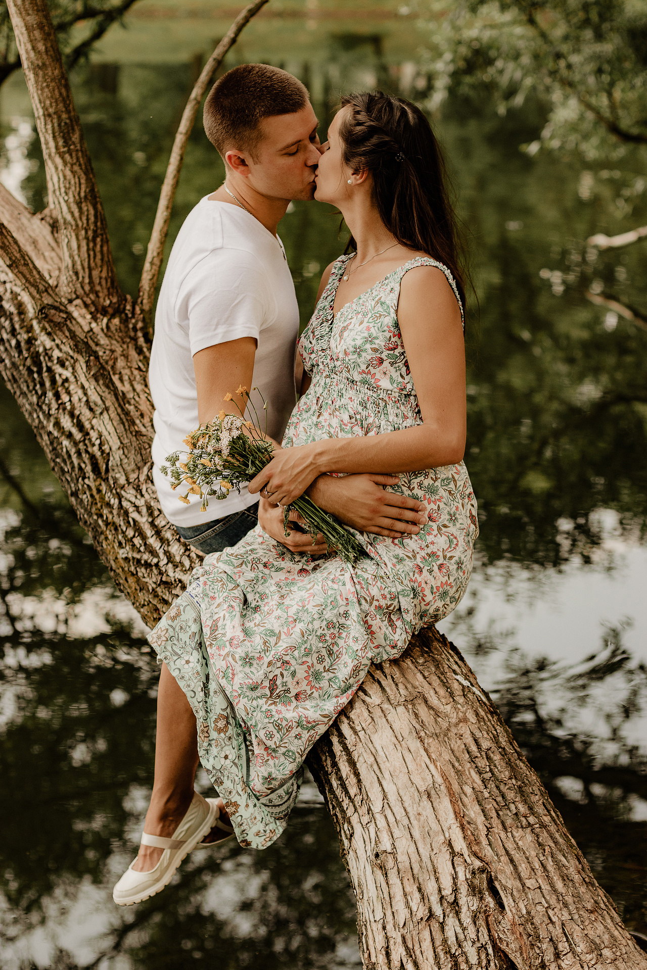 Студийная фотосессия с мужем в ожидании чуда