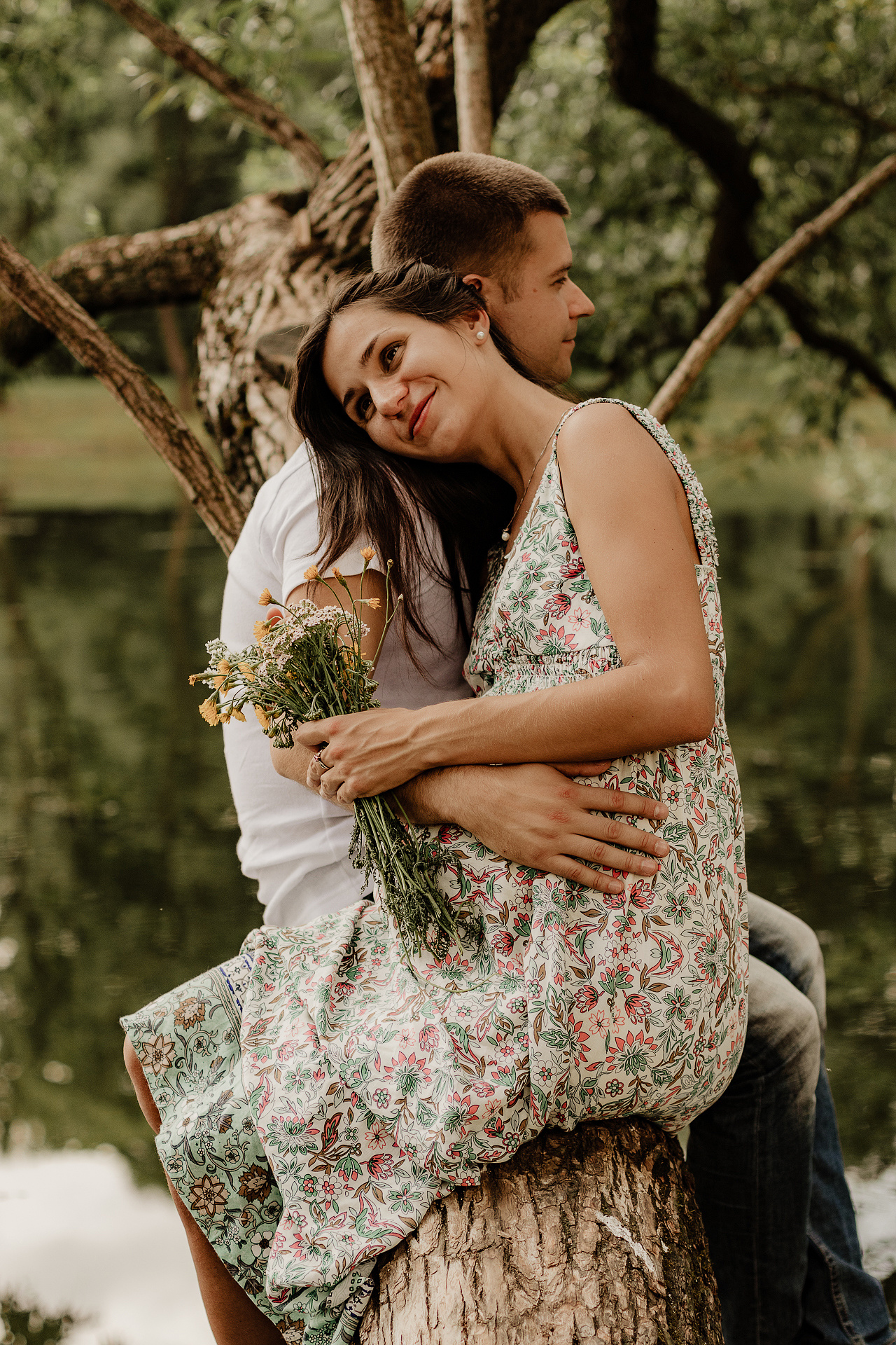 Студийная фотосессия с мужем в ожидании чуда