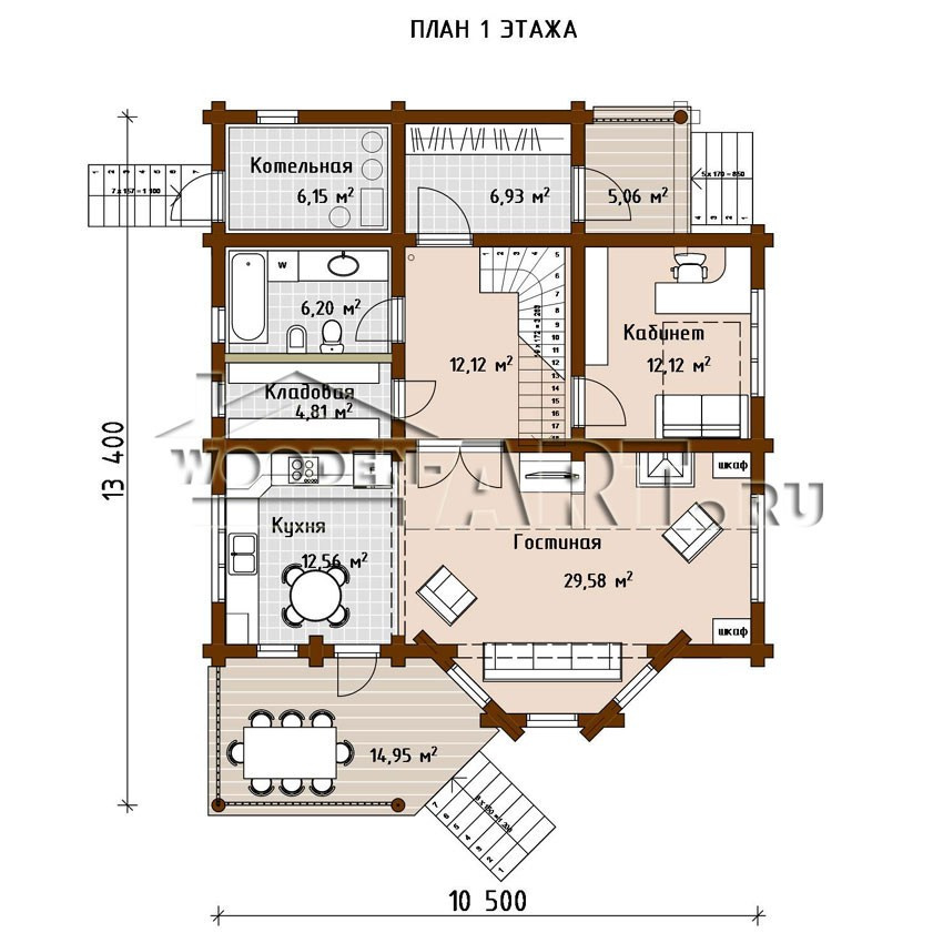 «Дмитровка» 209 кв. м. Проекты деревянных домов