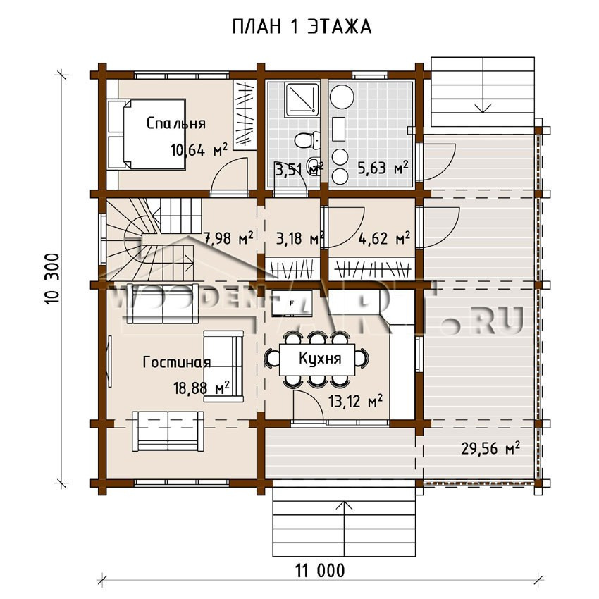«Никольское» 191 кв. м. Проекты деревянных домов