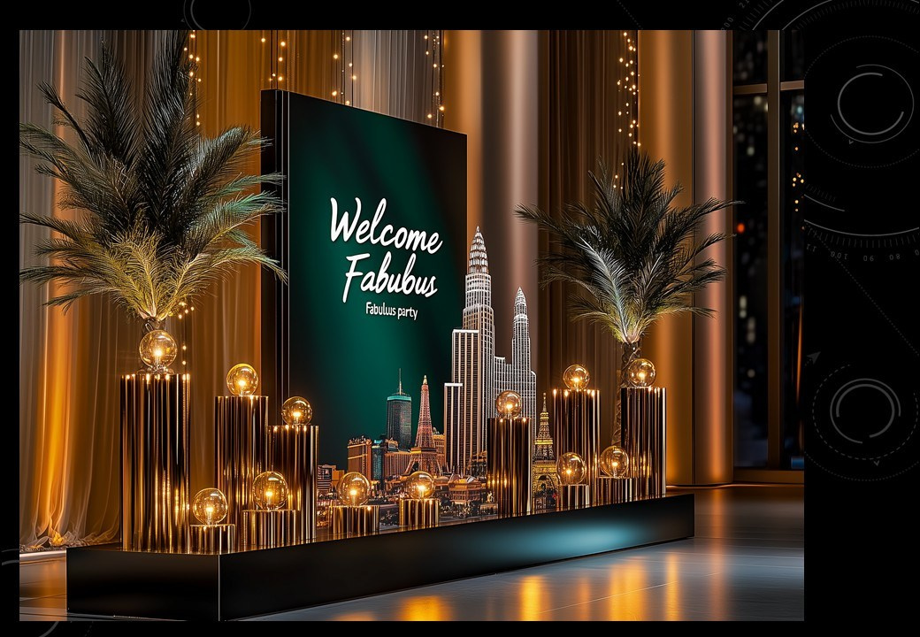Концепция декора для корпоративного мероприятия в стиле «Лас-Вегас» для LAZAR DECOR. Главная