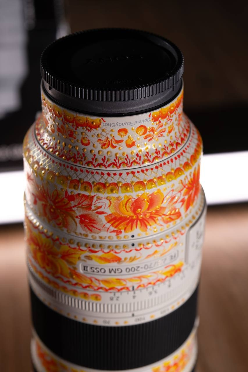 Sony 70-200 GM ll f «Жар Птица». Авторская роспись объективов. Превратите технику в арт-объект