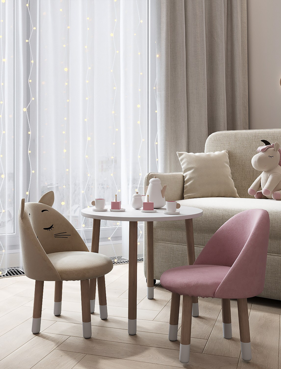 Детская 15.3 m². Заказать 3d визуализацию интерьеров — Дарья Веденёва