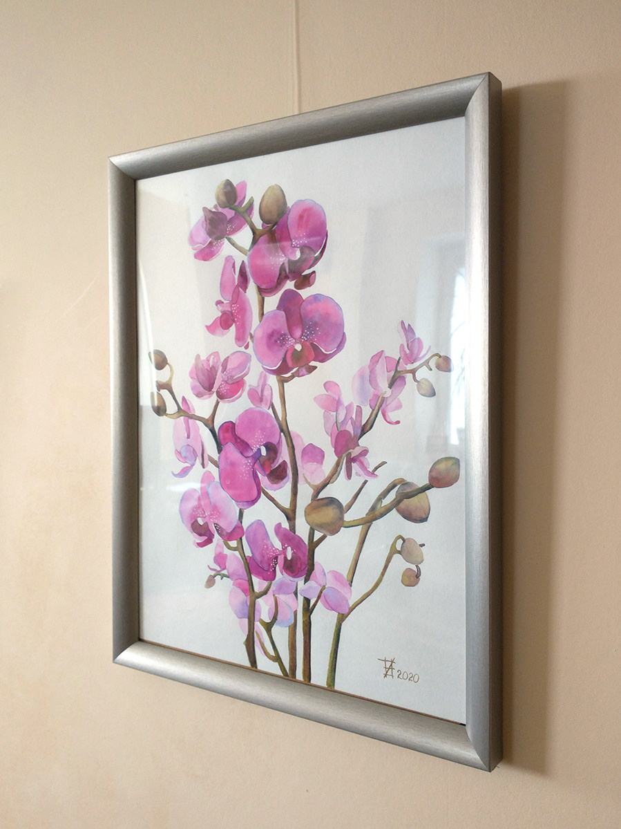 Фиолетовая орхидея. ФотоКисточка. Акварель. Арт-галерея картин Анастасии Дерий