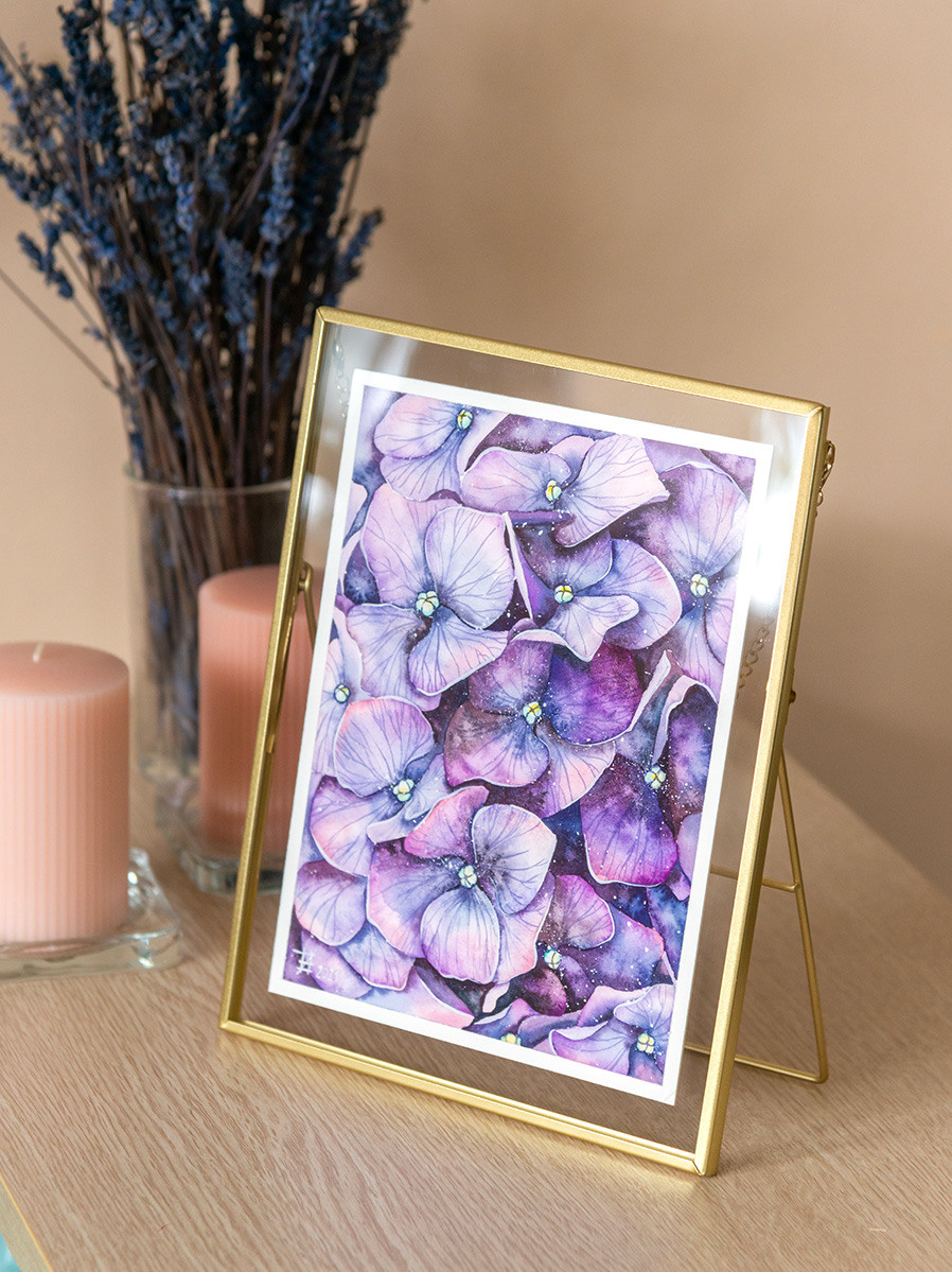 Сиреневая гортензия. ФотоКисточка. Акварель. Арт-галерея картин Анастасии Дерий