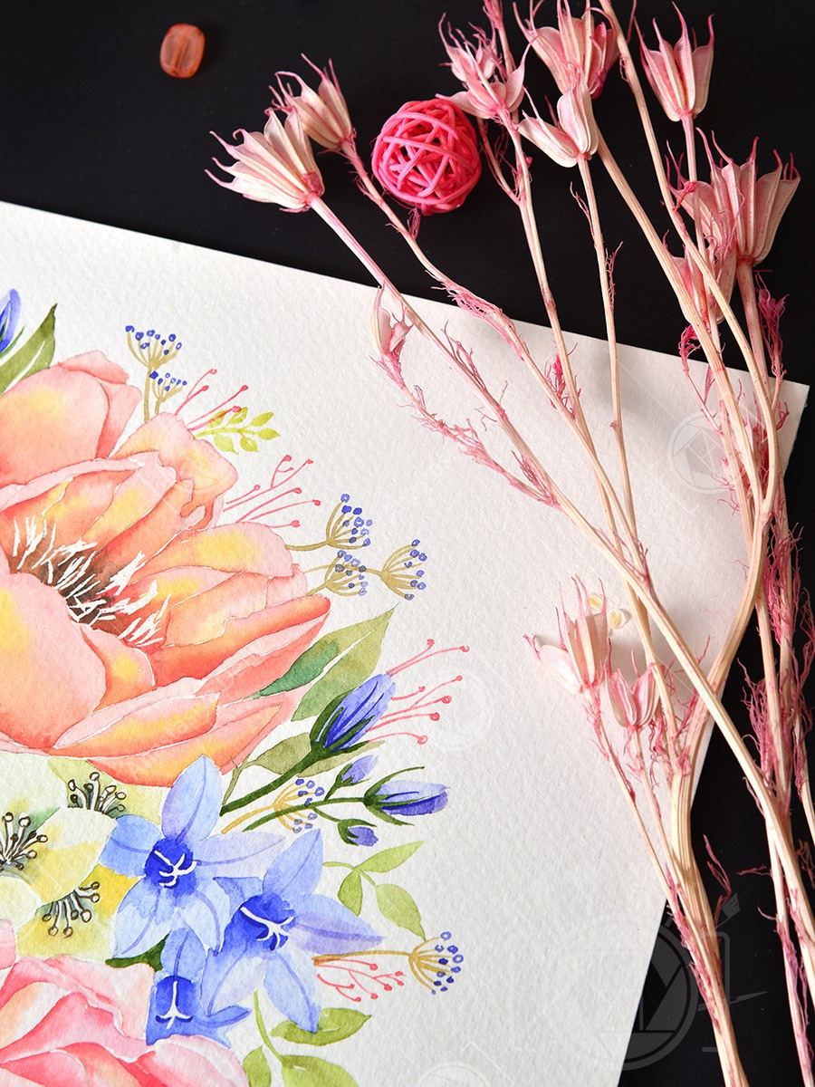 Цветочное дерево. Весна. ФотоКисточка. Акварель. Арт-галерея картин Анастасии Дерий