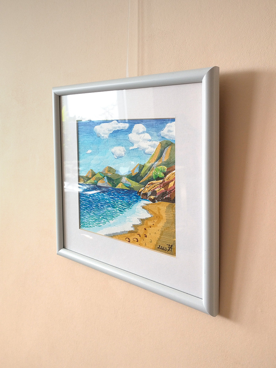 Морское побережье Турции. ФотоКисточка. Акварель. Арт-галерея картин Анастасии Дерий