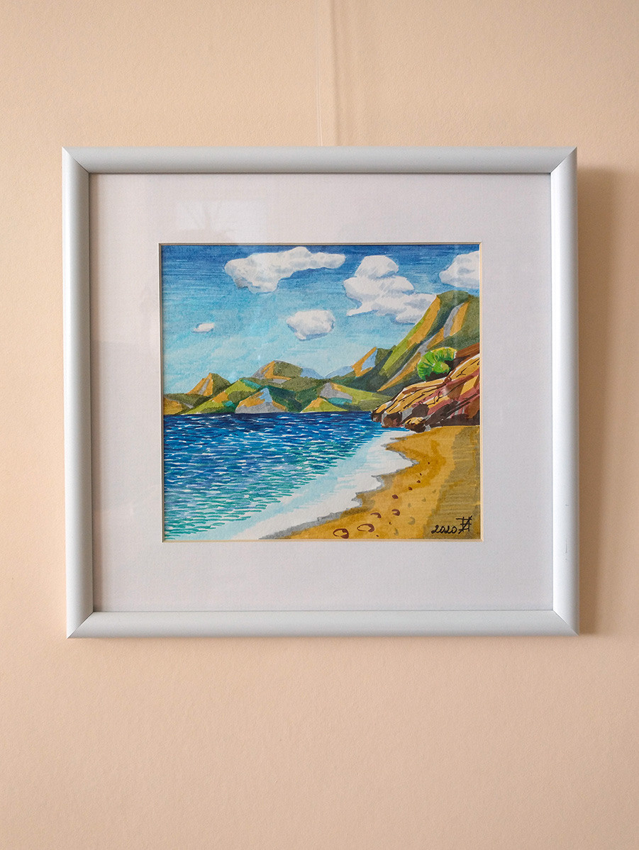 Морское побережье Турции. ФотоКисточка. Акварель. Арт-галерея картин Анастасии Дерий