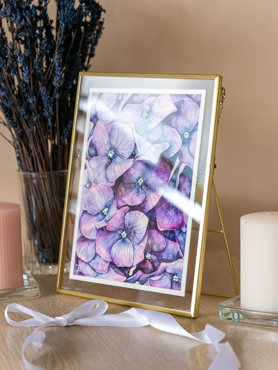 Сиреневая гортензия. ФотоКисточка. Акварель. Арт-галерея картин Анастасии Дерий