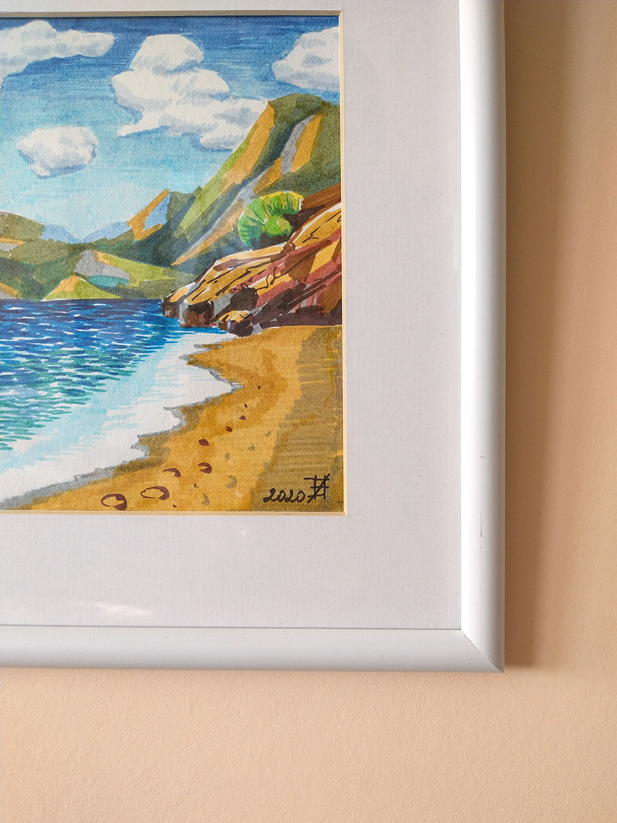 Морское побережье Турции. ФотоКисточка. Акварель. Арт-галерея картин Анастасии Дерий