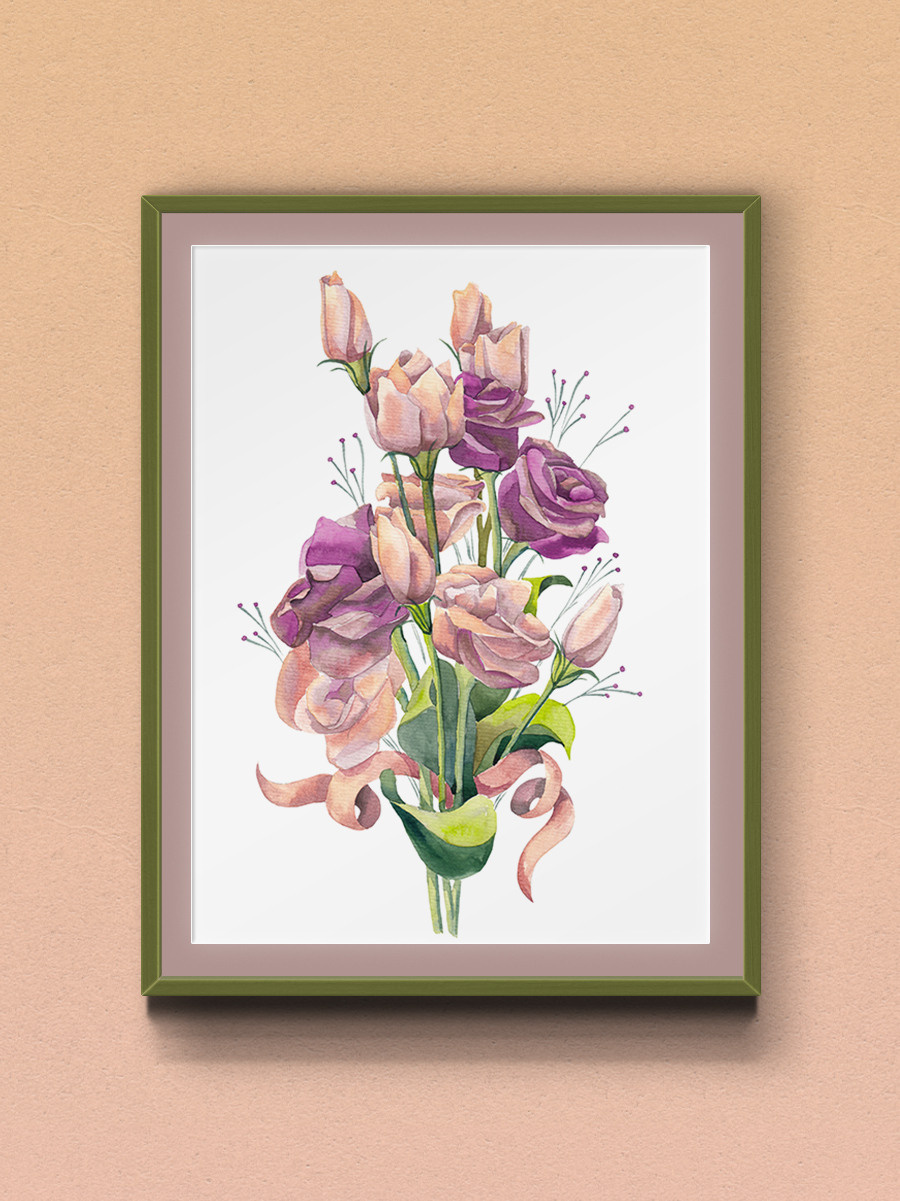 Букет фиолетовых роз. ФотоКисточка. Акварель. Арт-галерея картин Анастасии Дерий